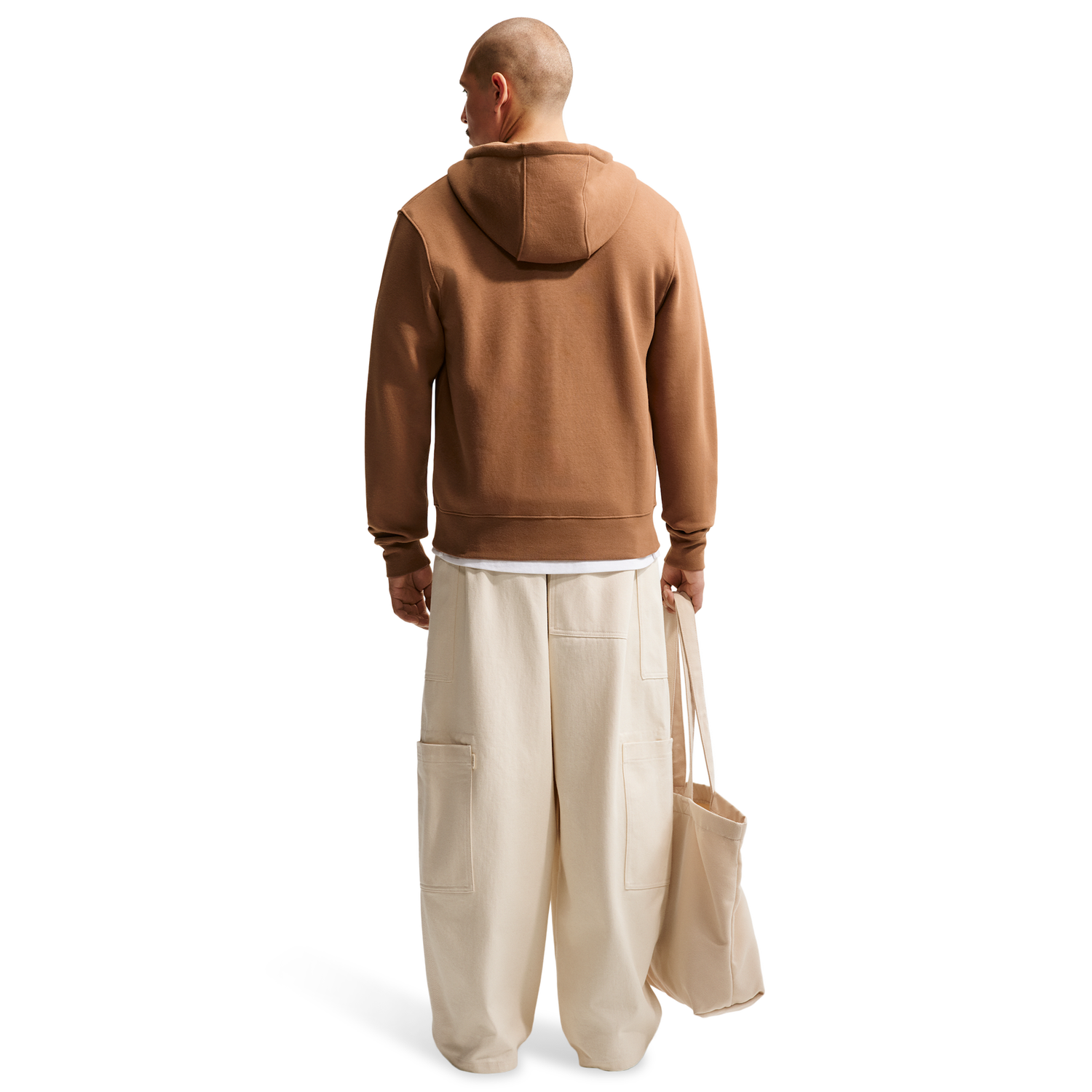 Nike Club Full-Zip Hoodie - Men's - White/Ale Brown/Ale Brown