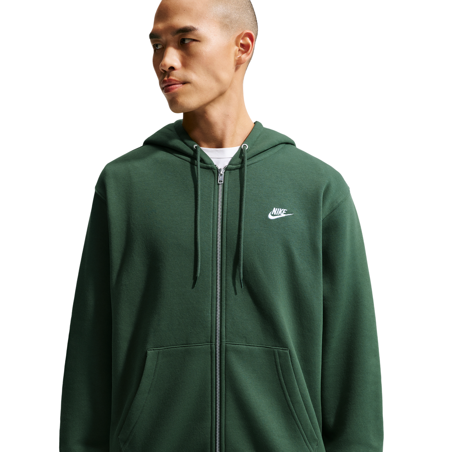 Nike Club Full-Zip Hoodie - Men's - Fir/White/Fir