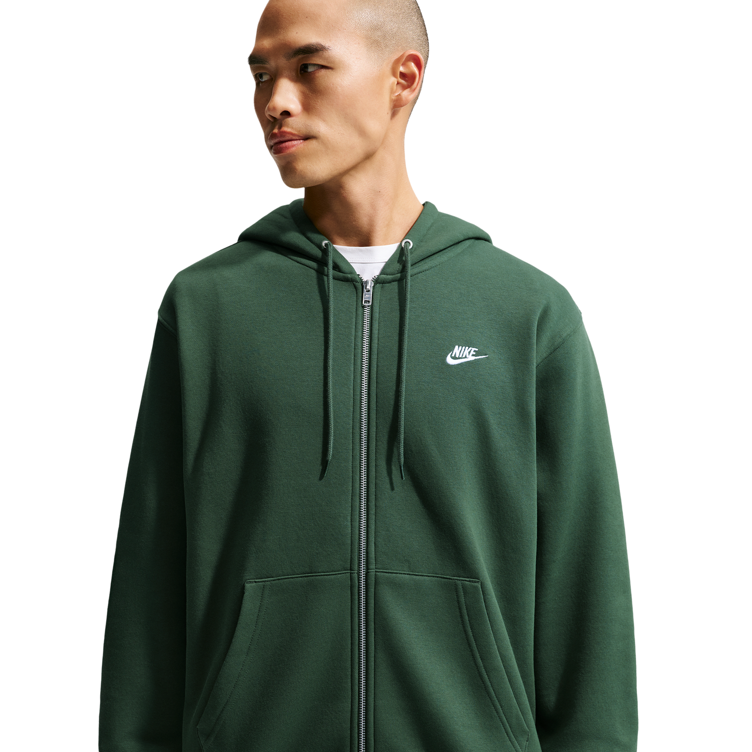 Nike Club Full-Zip Hoodie - Men's - Fir/White/Fir
