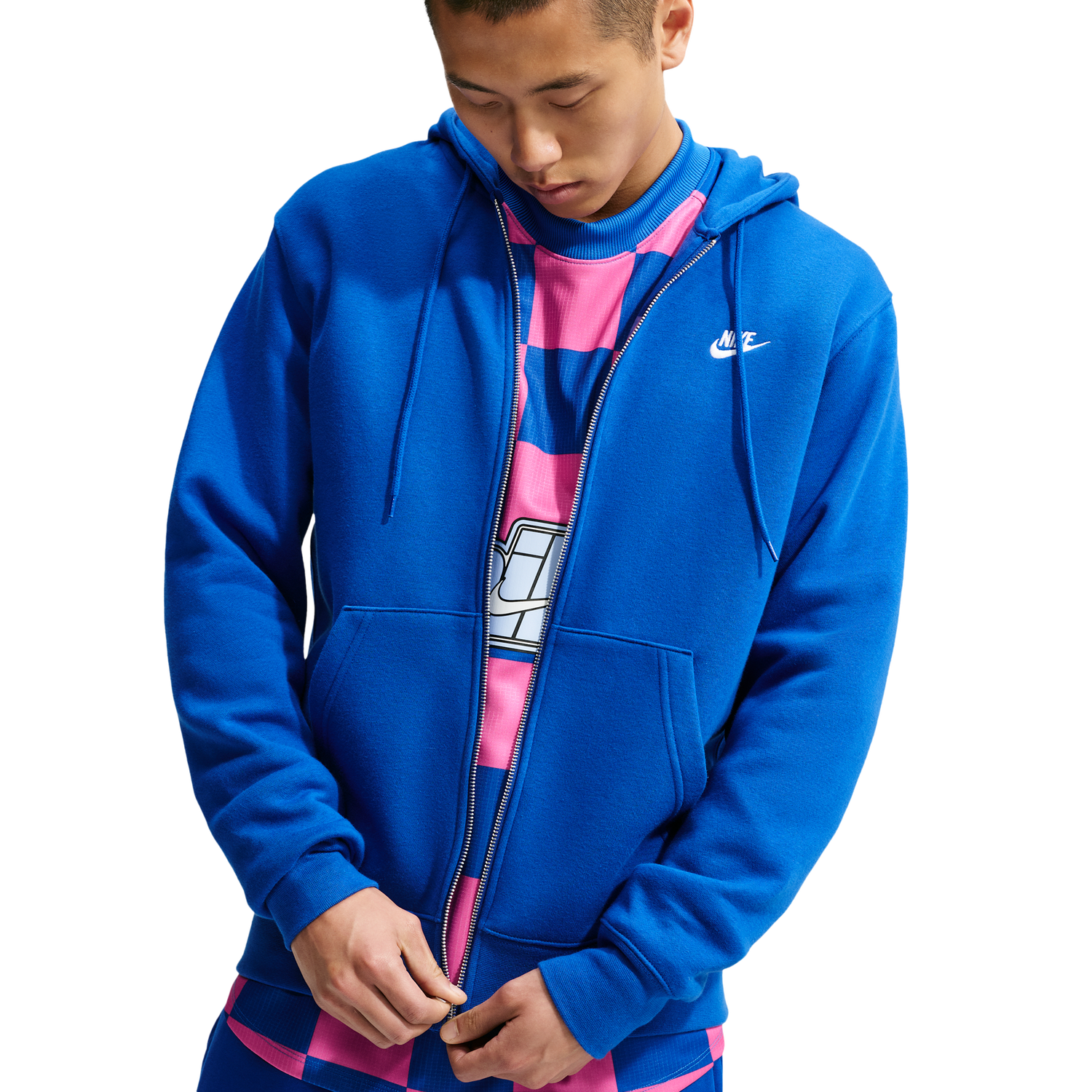 Nike Club Full-Zip Hoodie - Men's - Old Royal/White/Old Royal