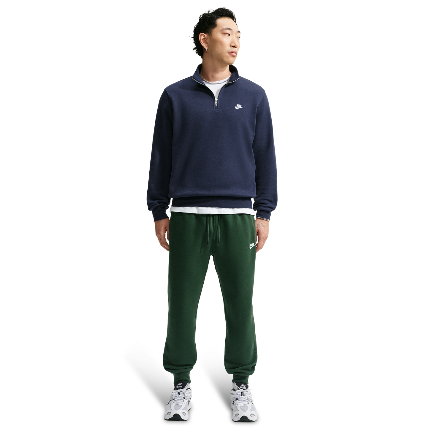 Nike Club Fleece Half-Zip - Men's - Obsidian/Obsidian/White