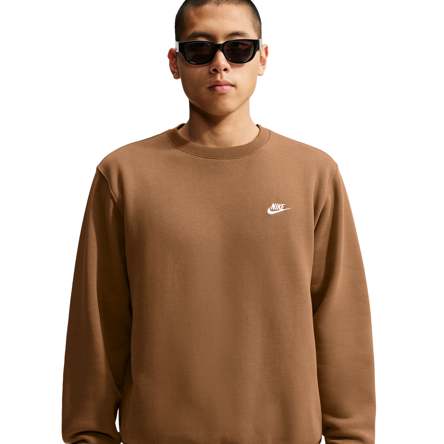 Nike Club Crew - Men's - White/Ale Brown