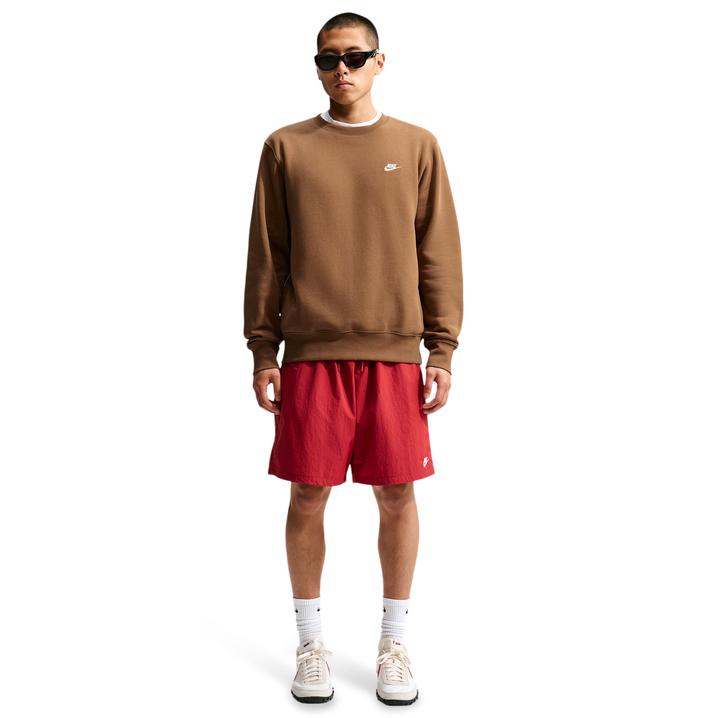 Nike Club Crew - Men's - White/Ale Brown