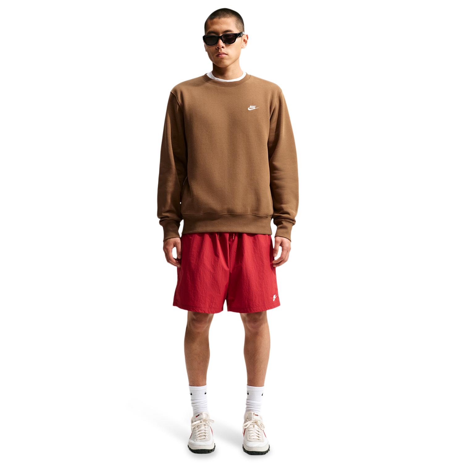 Nike Club Crew - Men's - White/Ale Brown