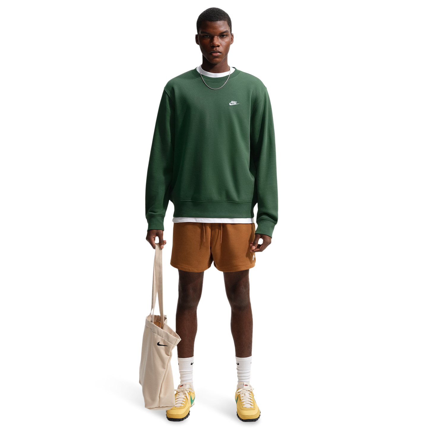Nike Club Crew - Men's - Fir/White