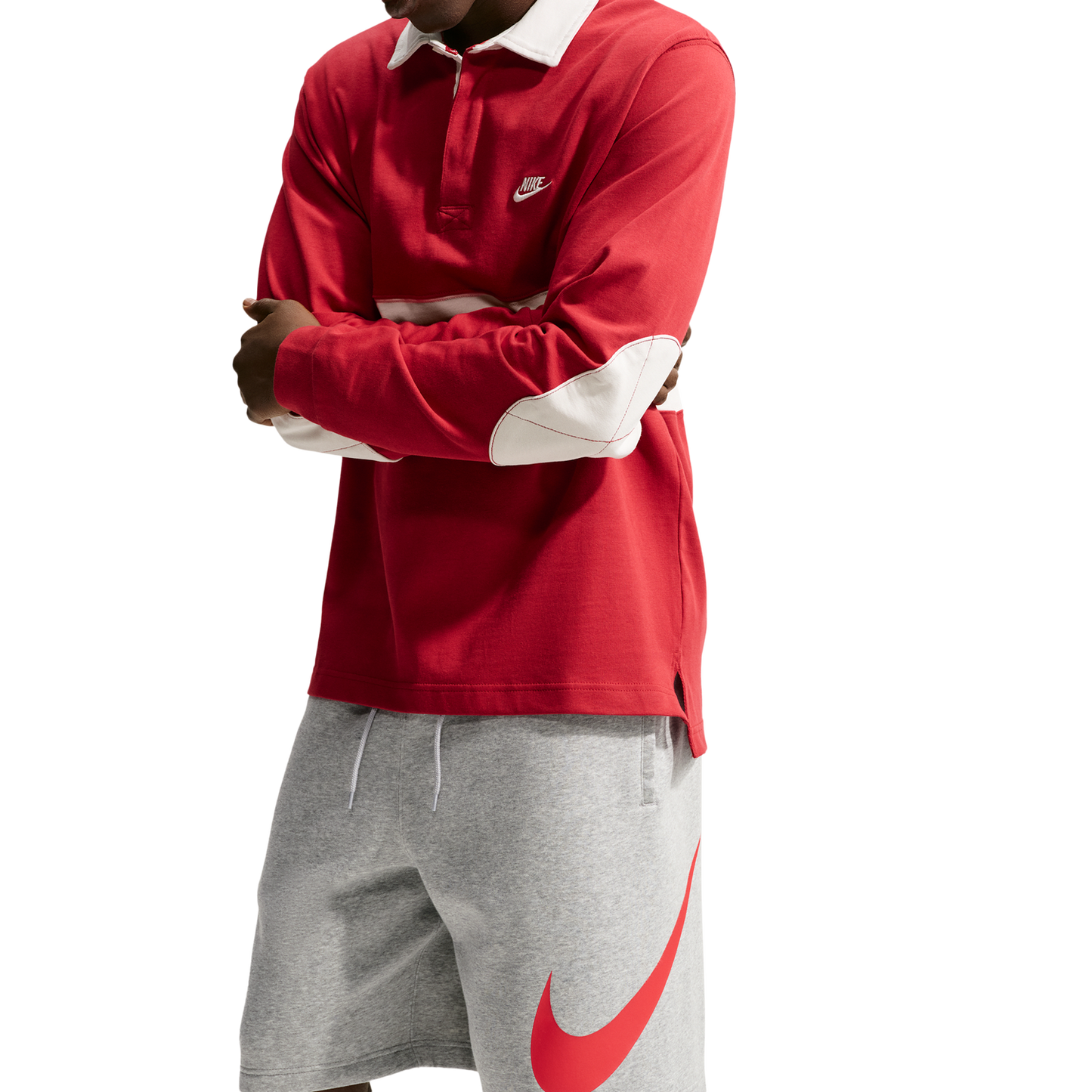 Nike Solo Swoosh Fleece Shorts - Men's - University Red/Light Smoke Grey/Dark Grey Heather