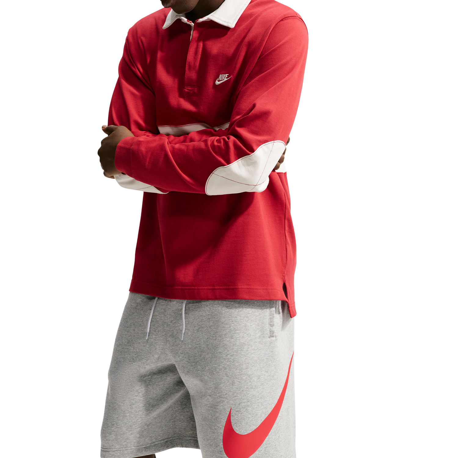 Nike Solo Swoosh Fleece Shorts - Men's - University Red/Light Smoke Grey/Dark Grey Heather