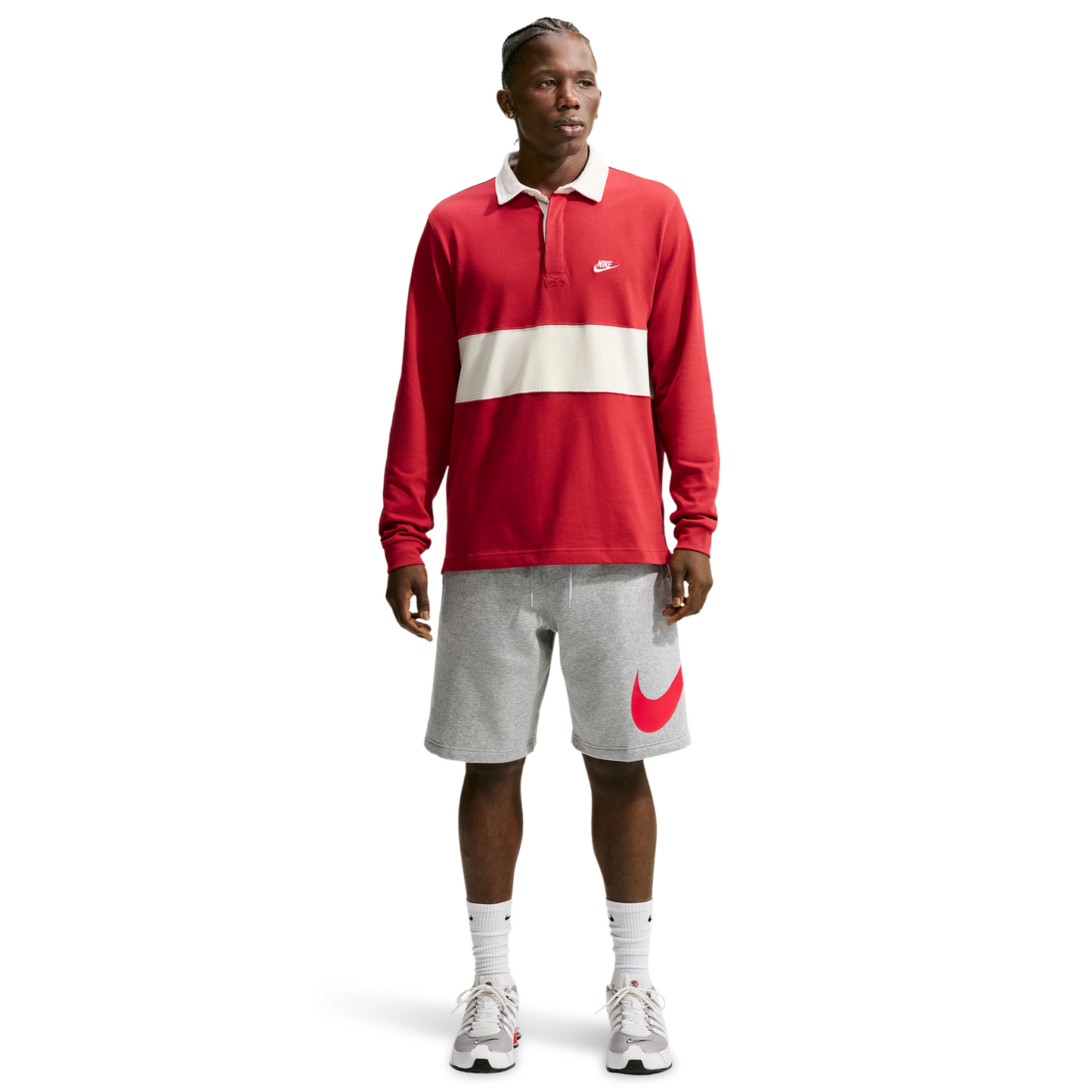 Nike Solo Swoosh Fleece Shorts - Men's - University Red/Light Smoke Grey/Dark Grey Heather