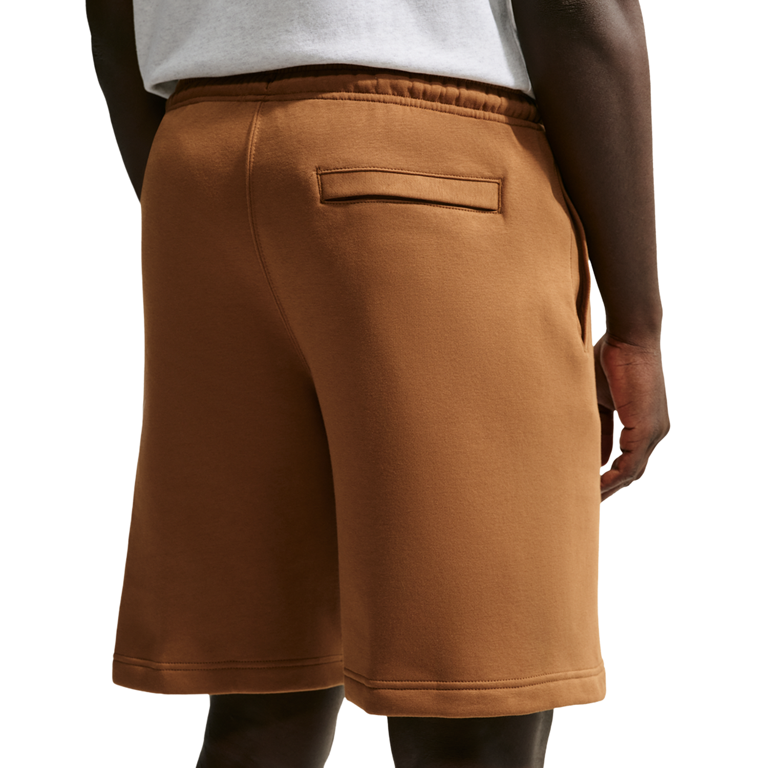 Nike Solo Swoosh Fleece Shorts - Men's - Ale Brown/Ale Brown/White