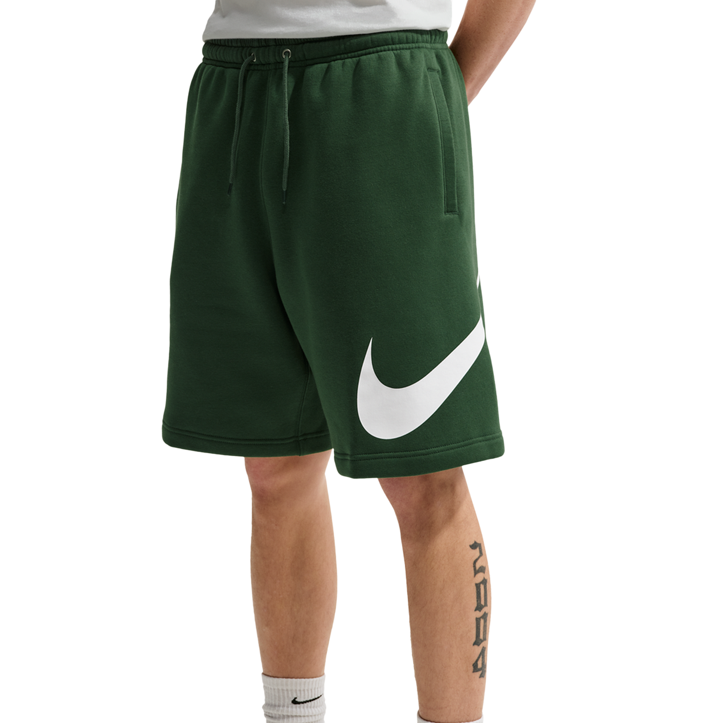 Nike Solo Swoosh Fleece Shorts - Men's - Fir/Fir/White