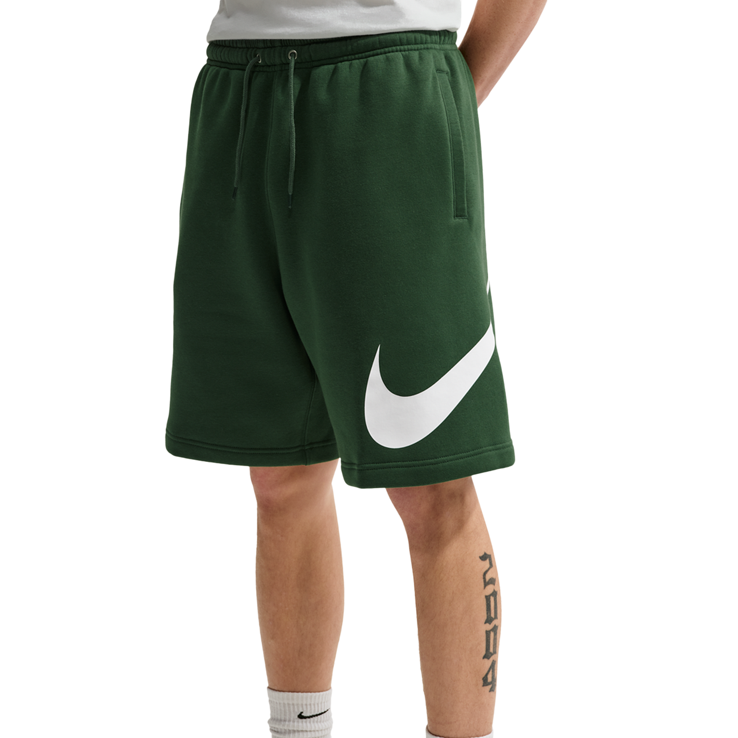 Nike Solo Swoosh Fleece Shorts - Men's - Fir/Fir/White