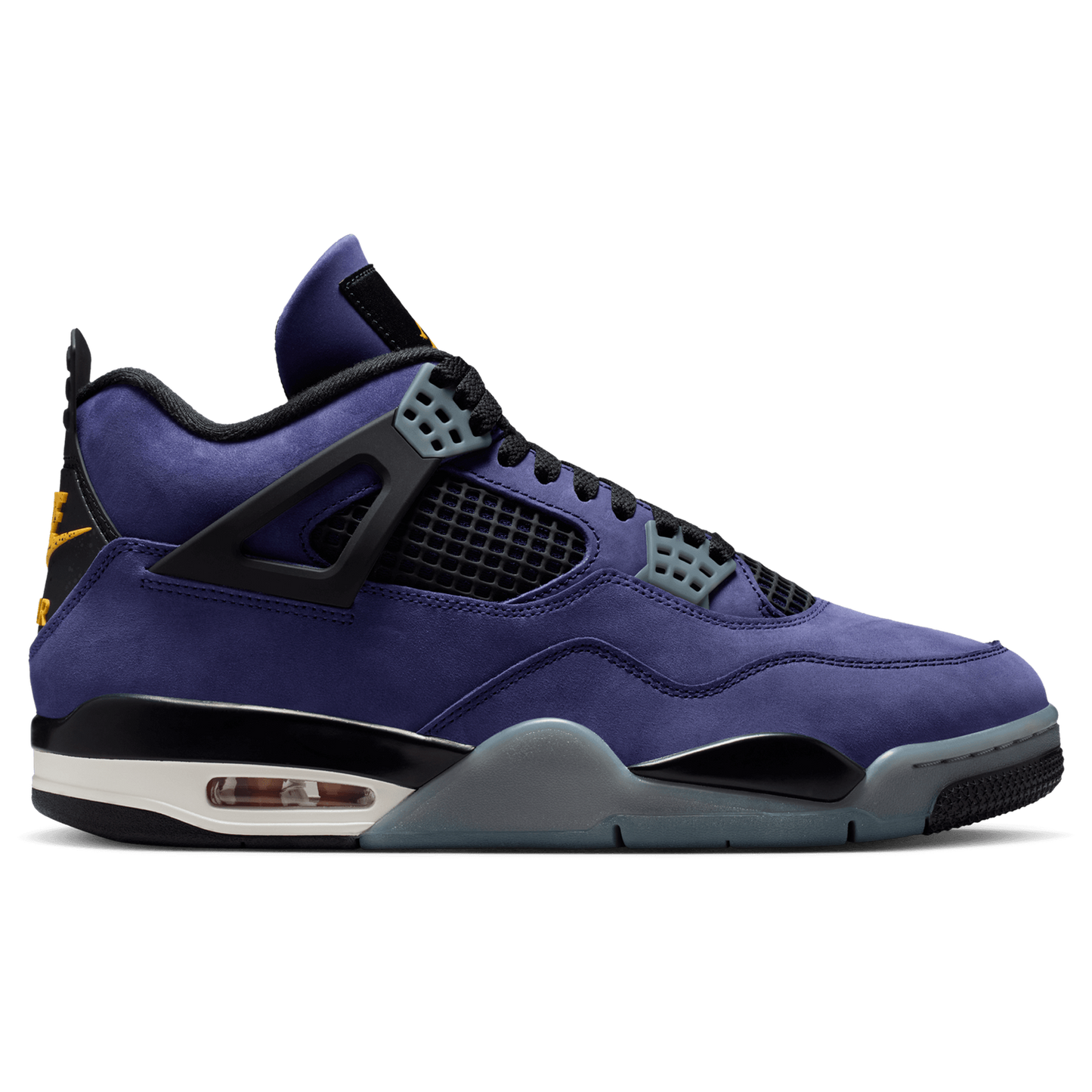 Jordan Retro 4 Lakers - Men's - Purple/Black/Yellow