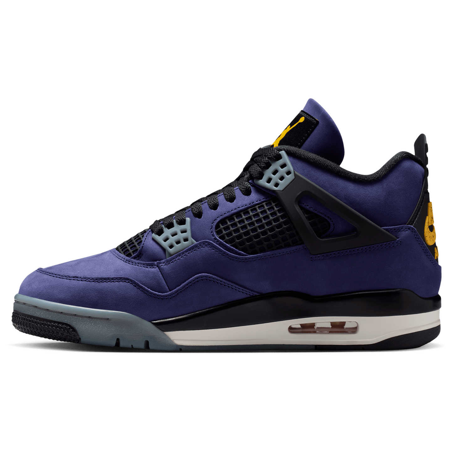 Jordan Retro 4 Lakers - Men's - Purple/Black/Yellow