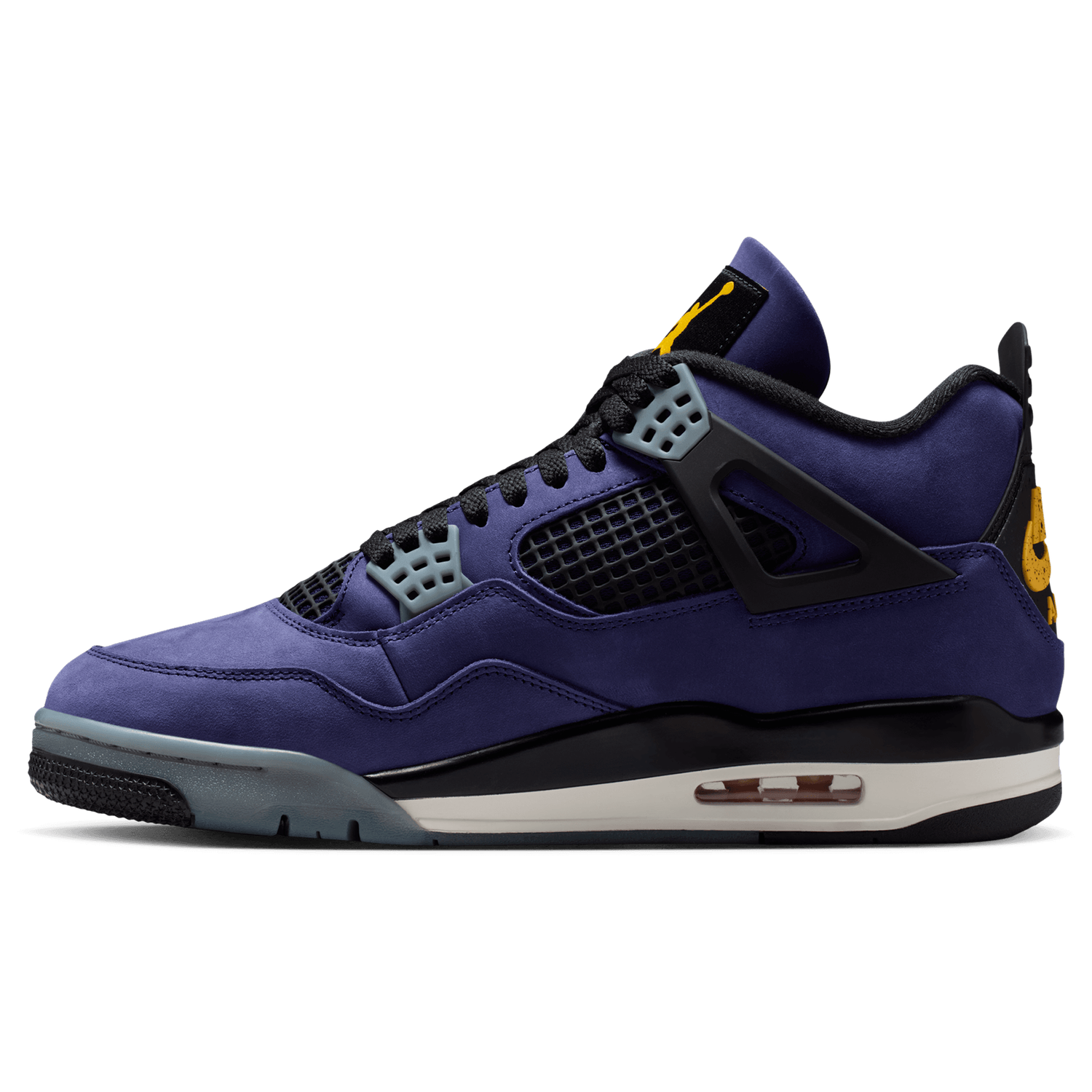 Jordan Retro 4 Lakers - Men's - Purple/Black/Yellow