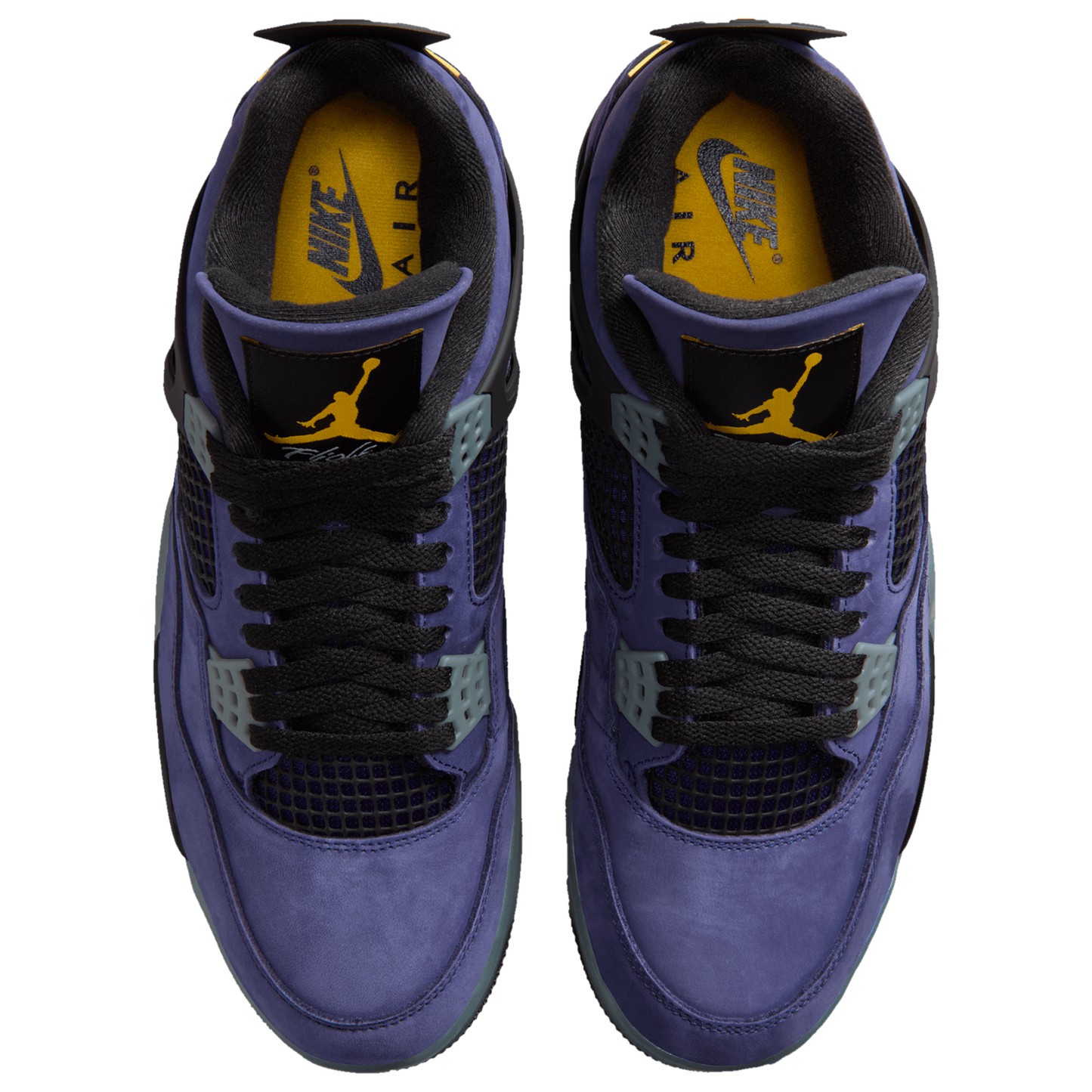 Jordan Retro 4 Lakers - Men's - Purple/Black/Yellow