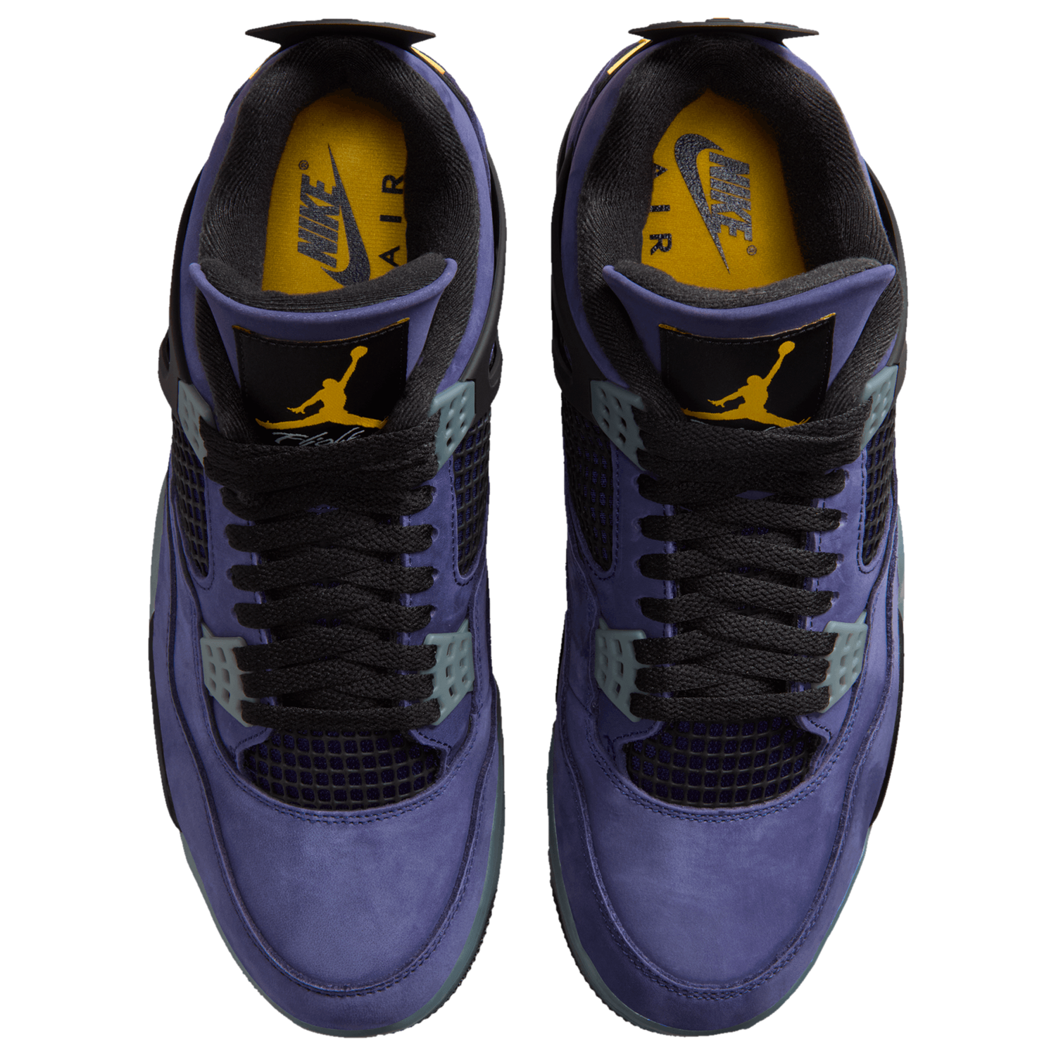 Jordan Retro 4 Lakers - Men's - Purple/Black/Yellow