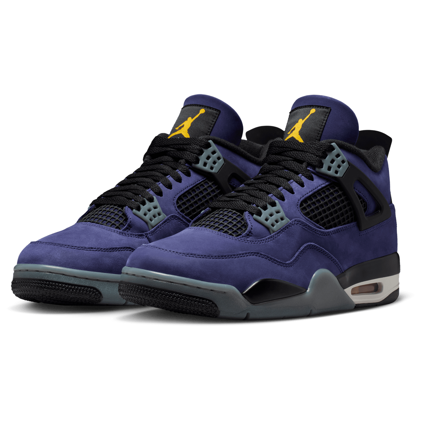 Jordan Retro 4 Lakers - Men's - Purple/Black/Yellow