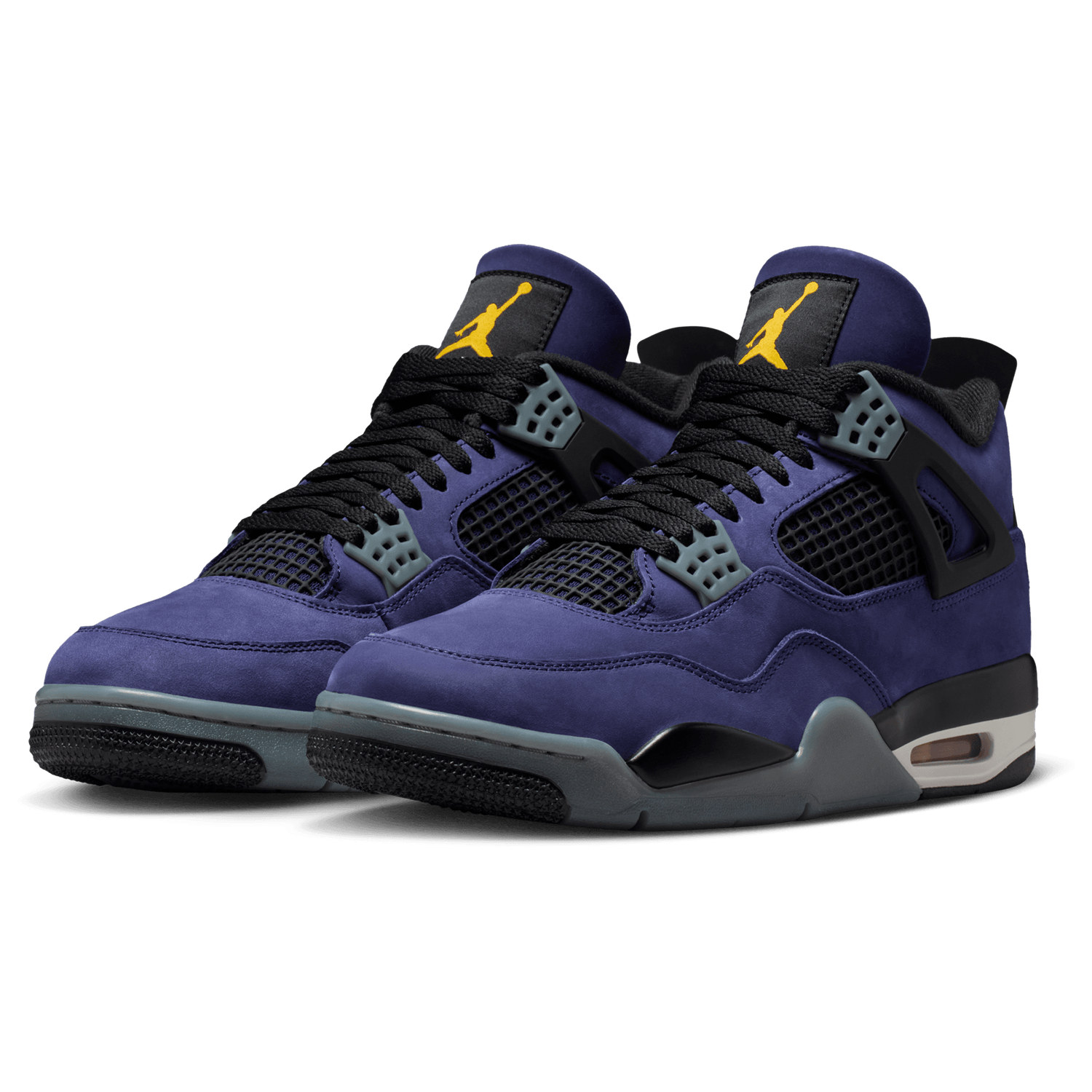 Jordan Retro 4 Lakers - Men's - Purple/Black/Yellow