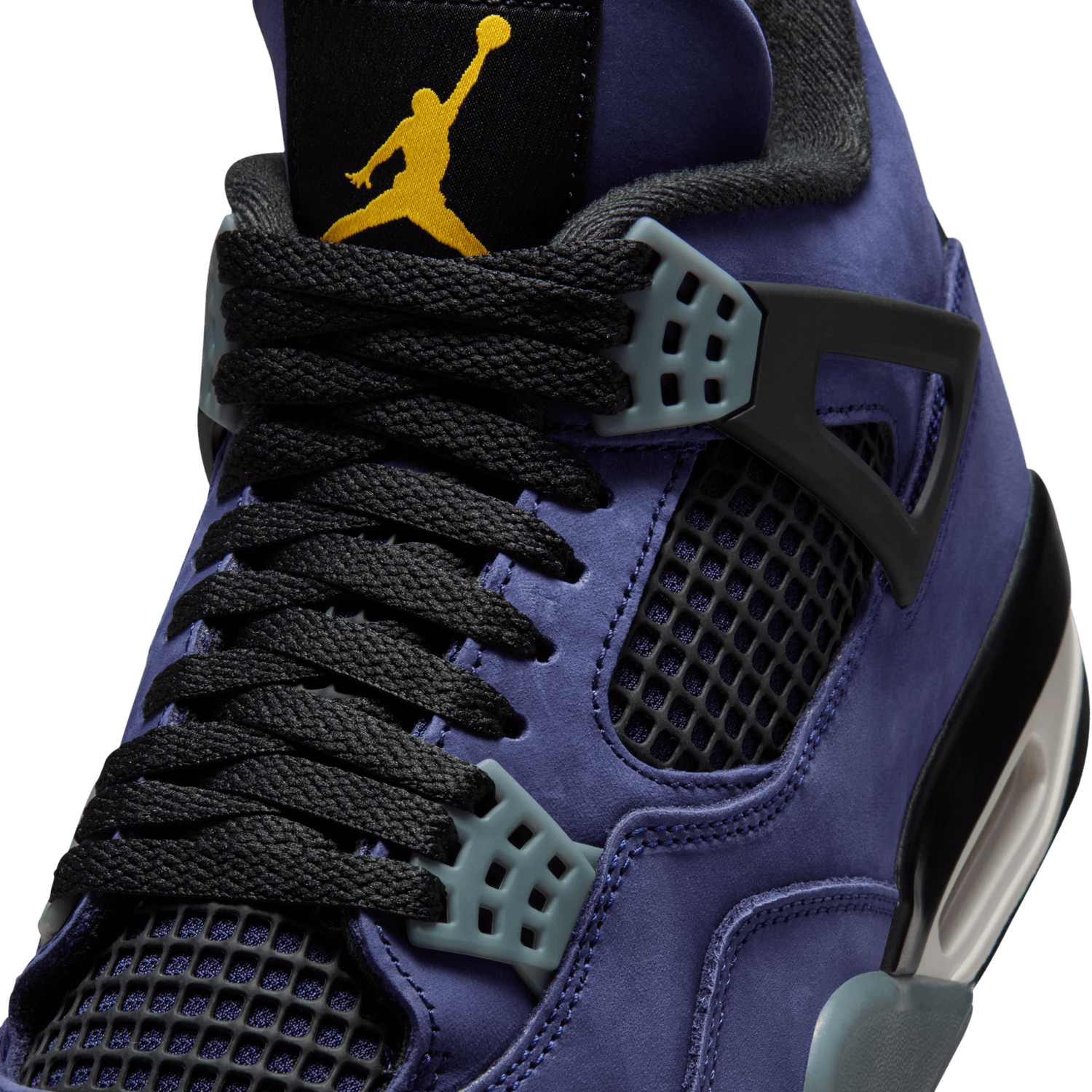 Jordan Retro 4 Lakers - Men's - Purple/Black/Yellow