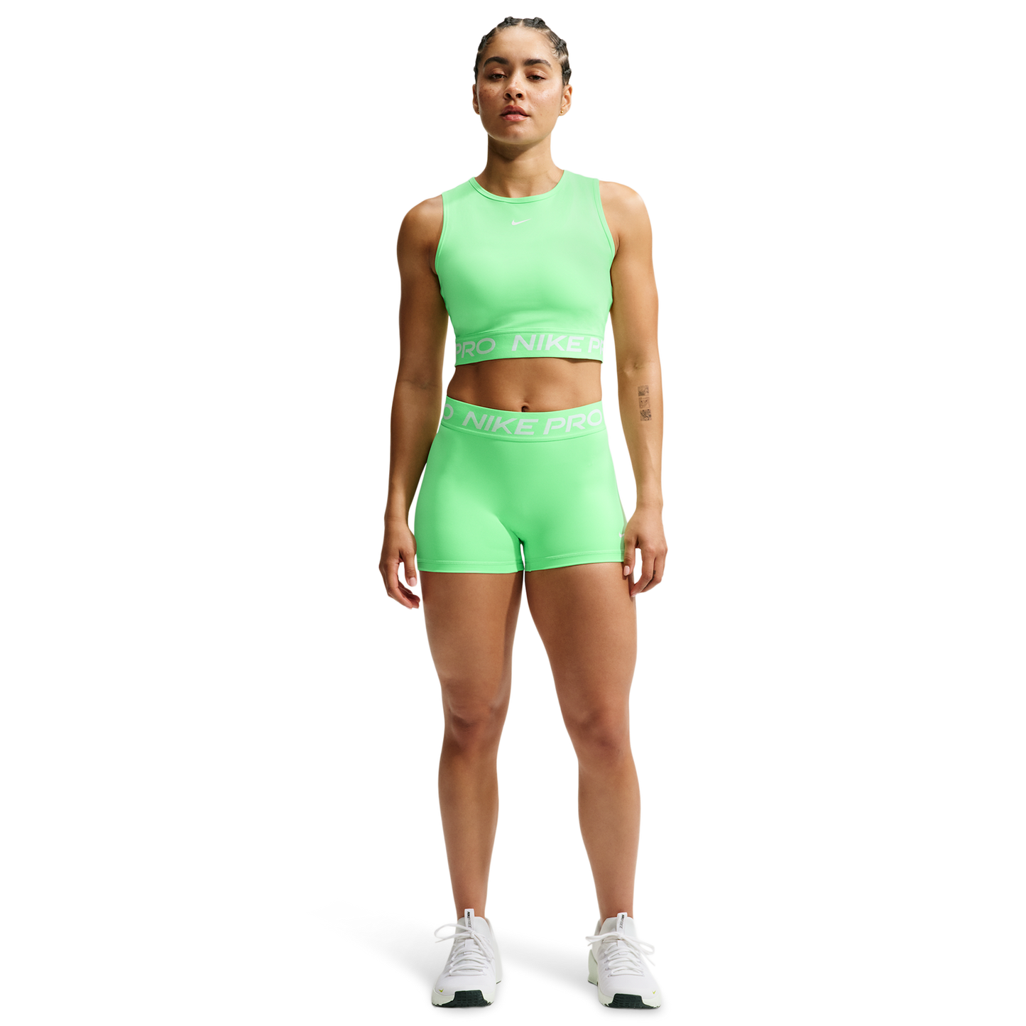 Nike Pro Dri-FIT 365 Crop Tank - Women's - White/Illusion Green