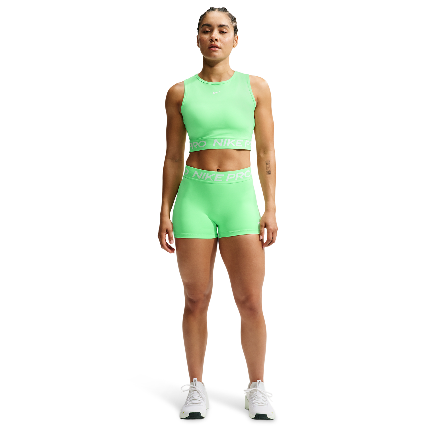 Nike Pro Dri-FIT 365 Crop Tank - Women's - White/Illusion Green