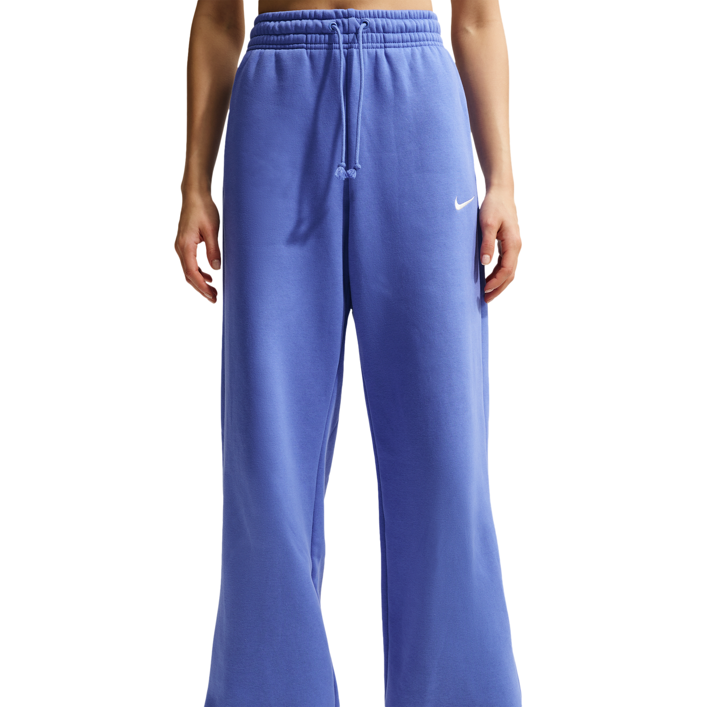 Nike Phoenix Fleece High Rise Wide Pants - Women's - Sail/Lt Medium Blue
