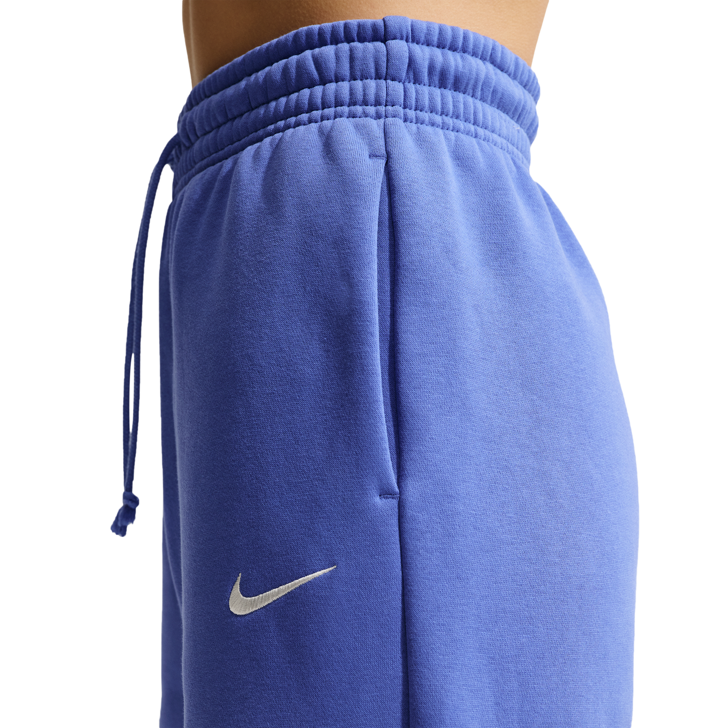 Nike Phoenix Fleece High Rise Wide Pants - Women's - Sail/Lt Medium Blue