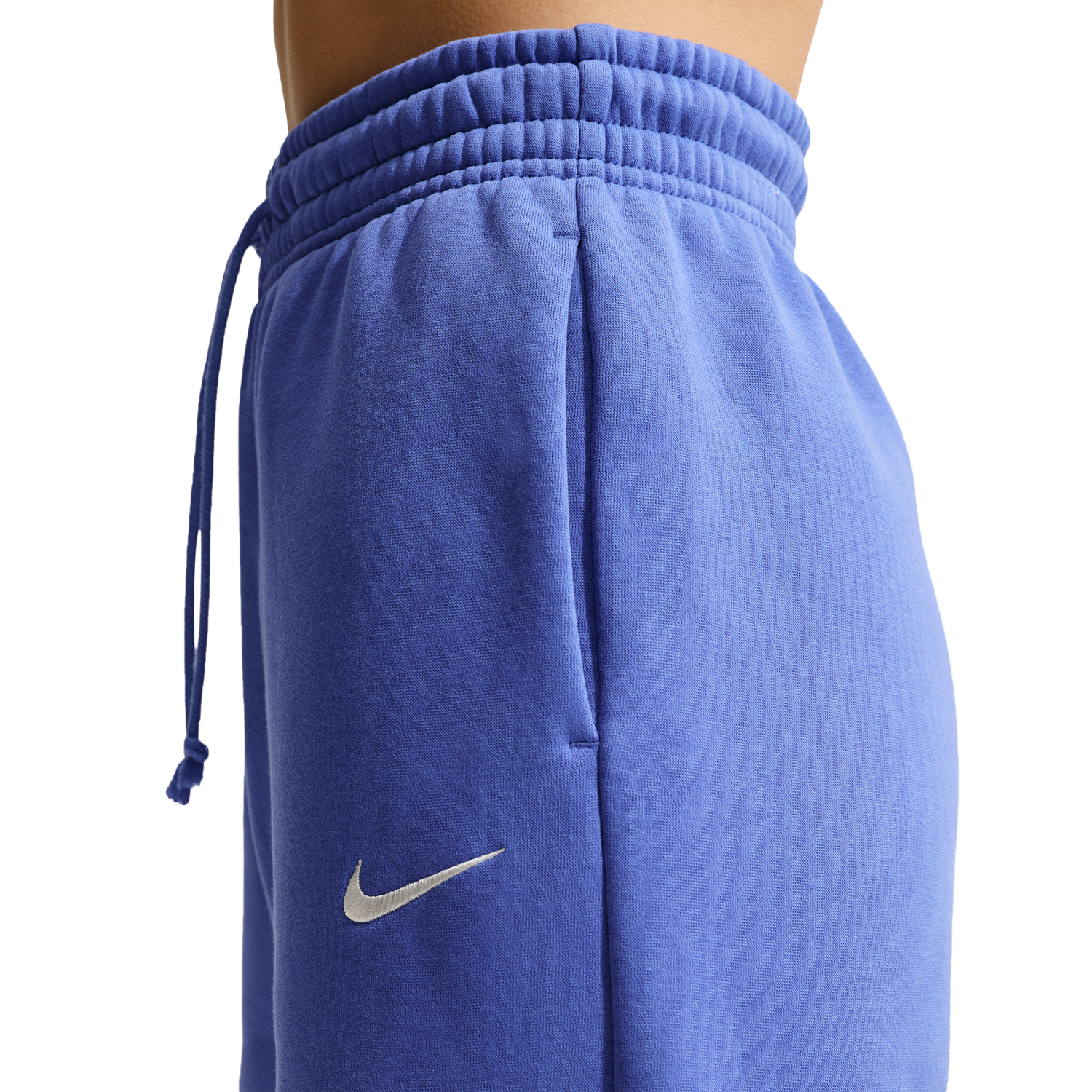 Nike Phoenix Fleece High Rise Wide Pants - Women's - Sail/Lt Medium Blue