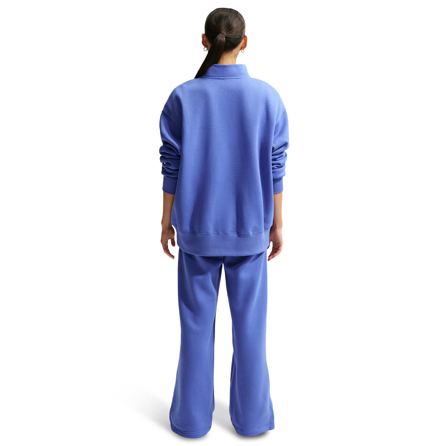 Nike Phoenix Fleece High Rise Wide Pants - Women's - Sail/Lt Medium Blue