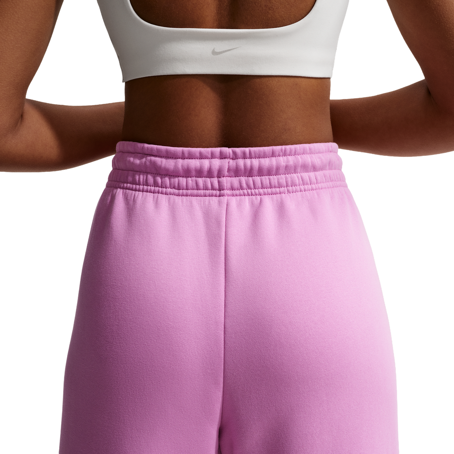 Nike Phoenix Fleece High Rise Wide Pants - Women's - Sail/Lt Magenta