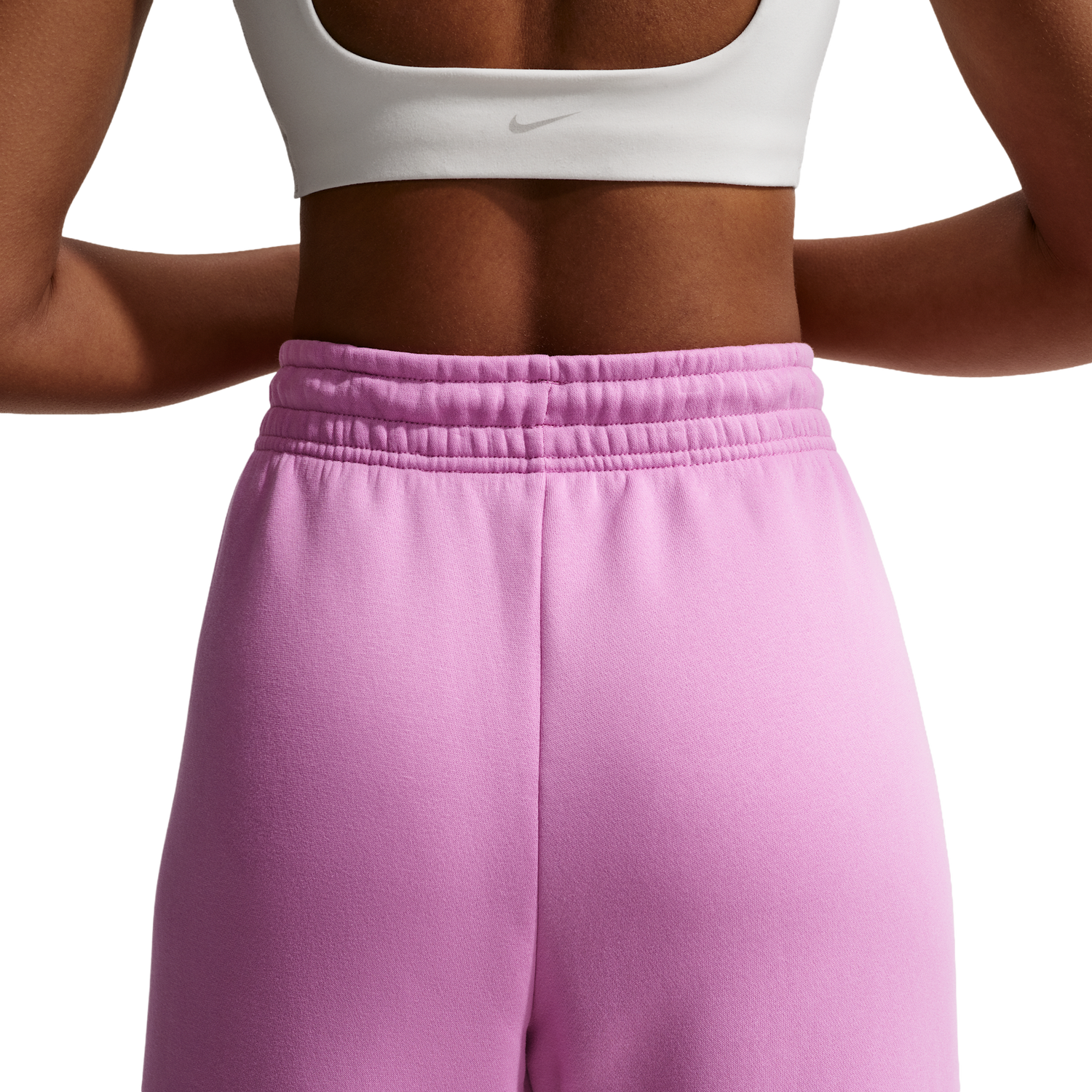 Nike Phoenix Fleece High Rise Wide Pants - Women's - Sail/Lt Magenta