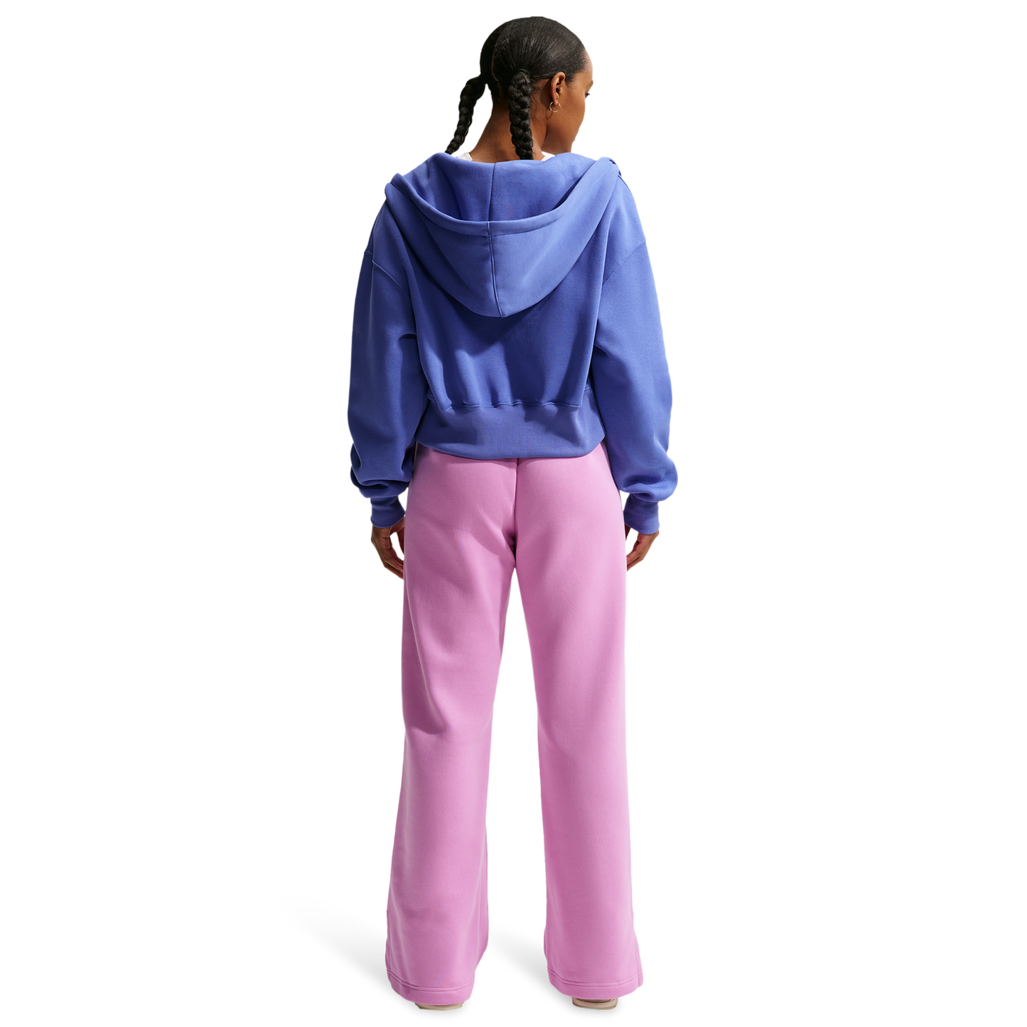 Nike Phoenix Fleece High Rise Wide Pants - Women's - Sail/Lt Magenta