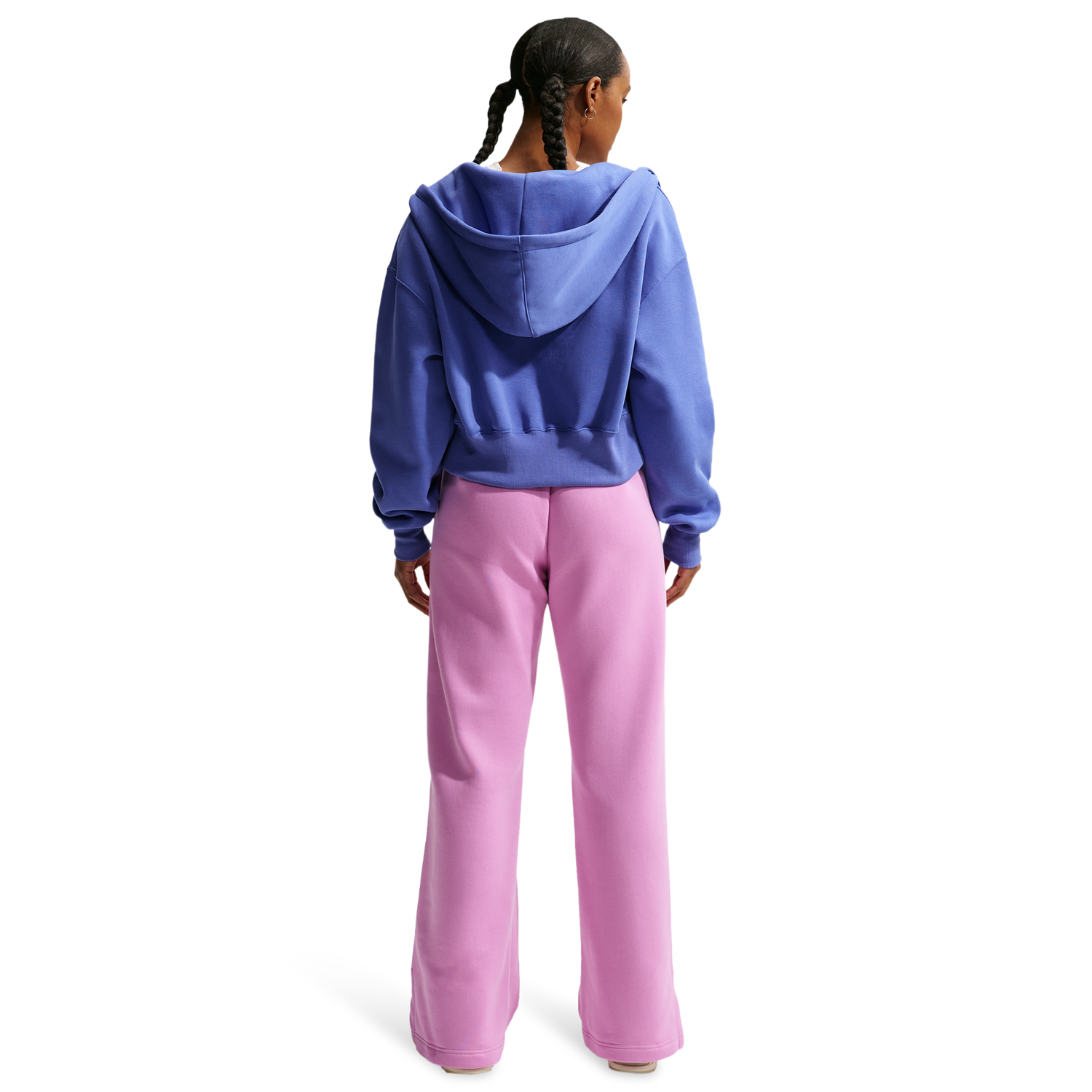 Nike Phoenix Fleece High Rise Wide Pants - Women's - Sail/Lt Magenta