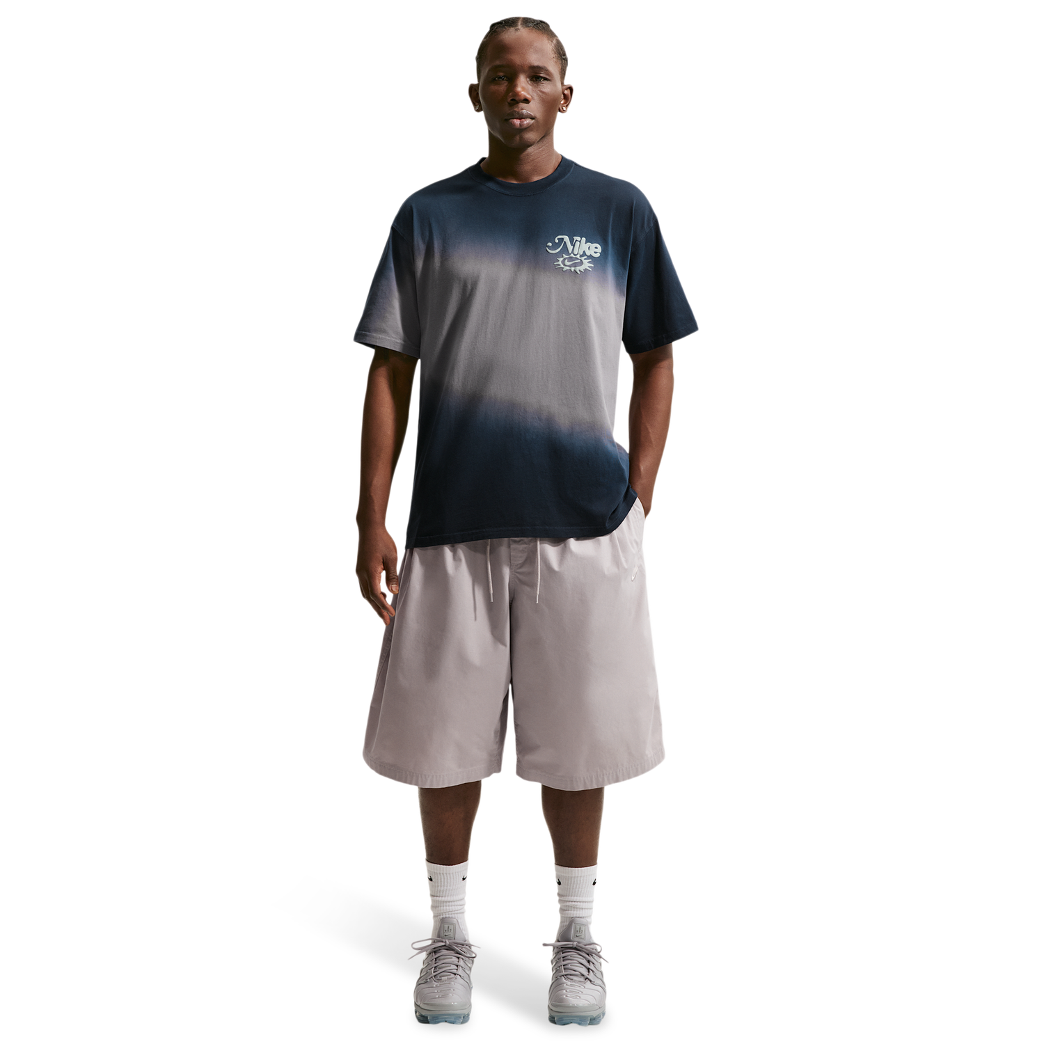 Nike NSW Dunk Dip Dye Loose Tee - Men's - Dark Obsidian/Pencil Point