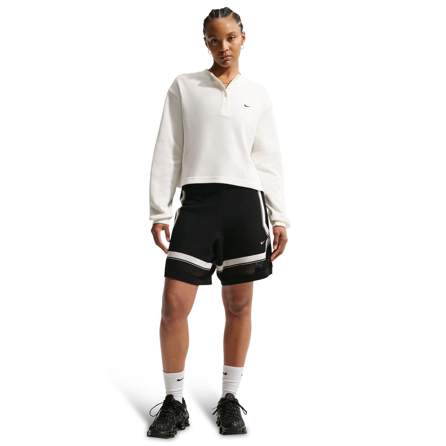Nike NSW Chill Op Knit Short - Women's - Black/Chalk/Chalk