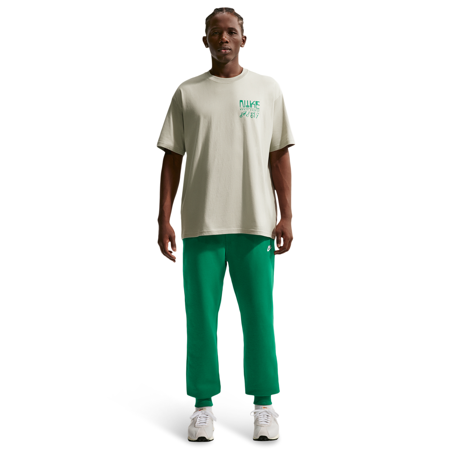 Nike NSW Loose Swoosh Sounds Tee - Men's - Spruce Fog