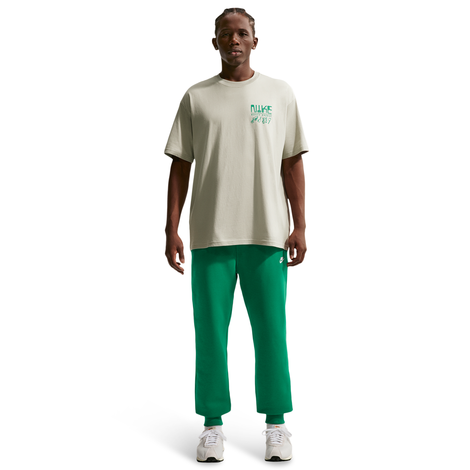 Nike NSW Loose Swoosh Sounds Tee - Men's - Spruce Fog