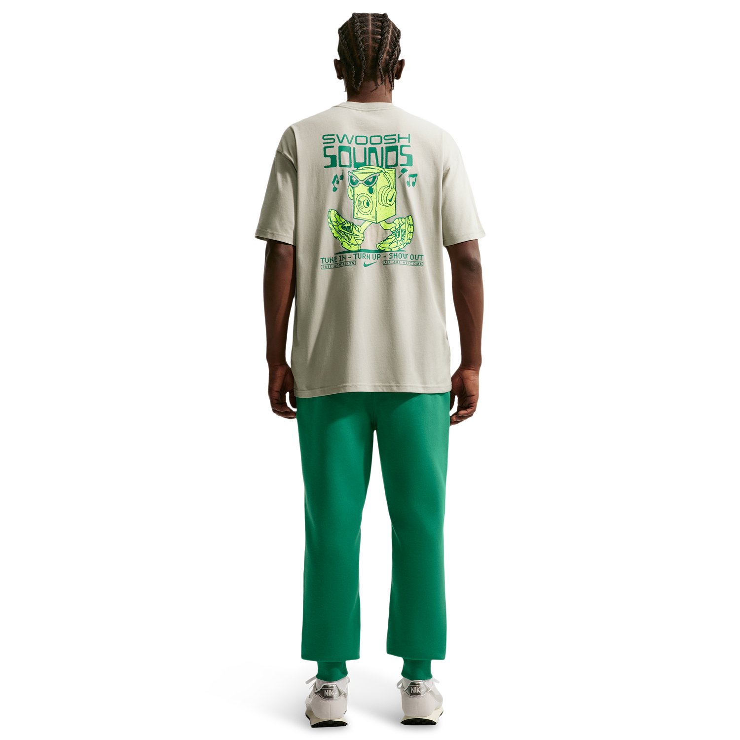 Nike NSW Loose Swoosh Sounds Tee - Men's - Spruce Fog