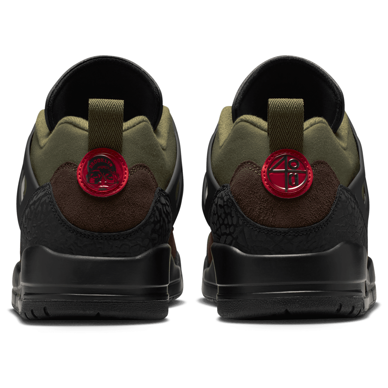 Jordan Spizike Low V2 - Men's - Black/Medium Olive/University Red