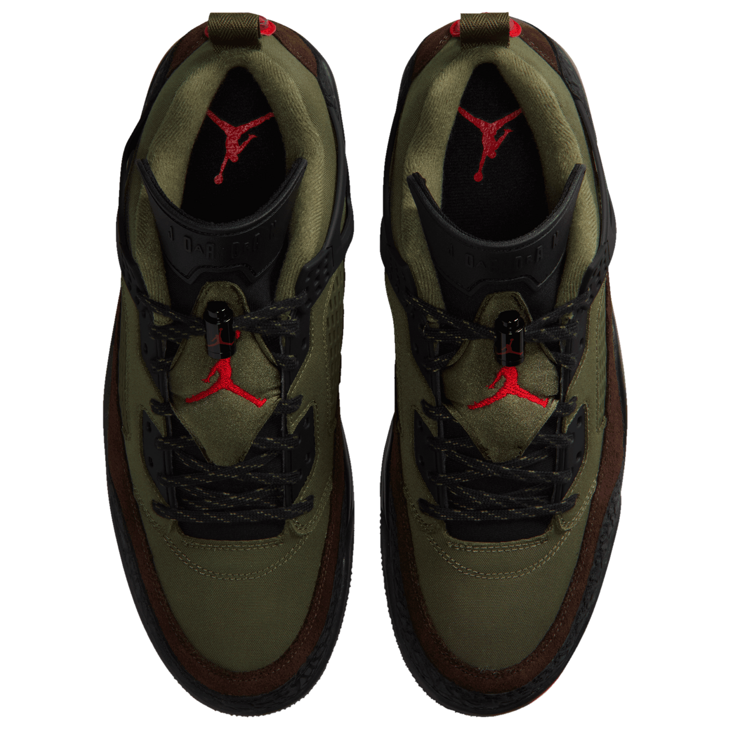 Jordan Spizike Low V2 - Men's - Black/Medium Olive/University Red