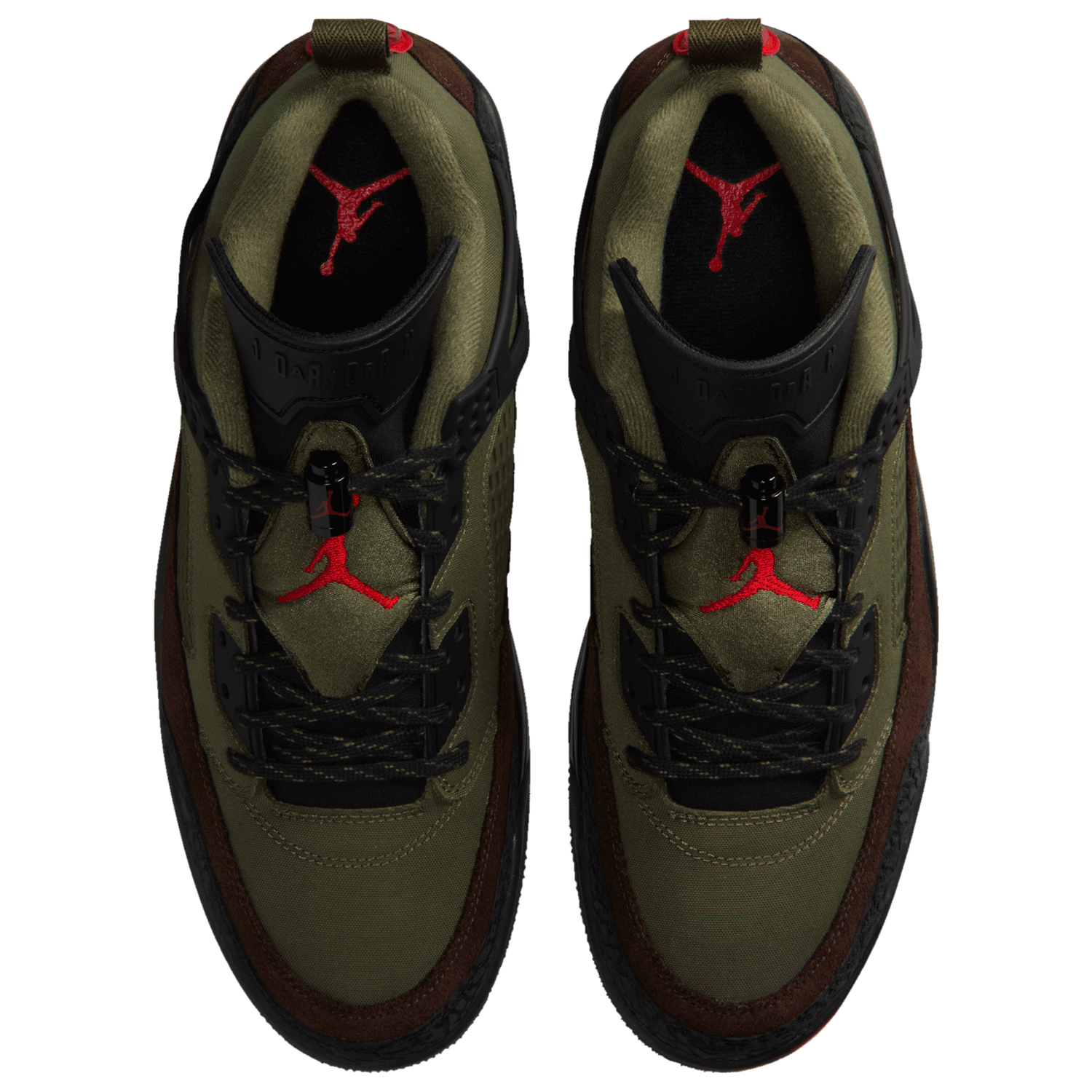 Jordan Spizike Low V2 - Men's - Black/Medium Olive/University Red