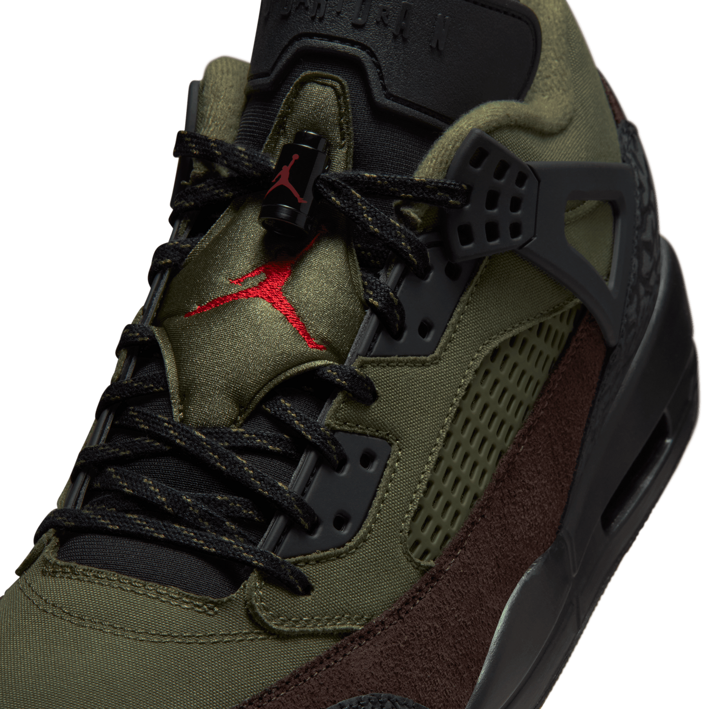 Jordan Spizike Low V2 - Men's - Black/Medium Olive/University Red