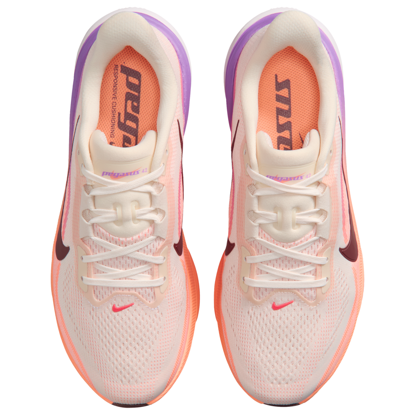 Nike Air Zoom Pegasus 42 Wide - Women's - Orange Pulse/Chalk/Tattoo