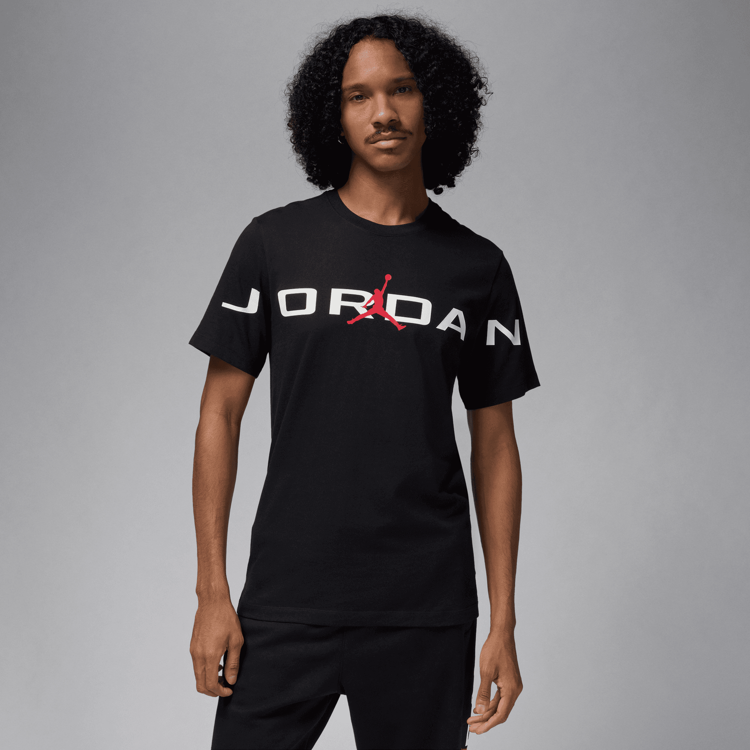 Jordan Air Stretch Short Sleeve Crew - Men's - Black/White/Red