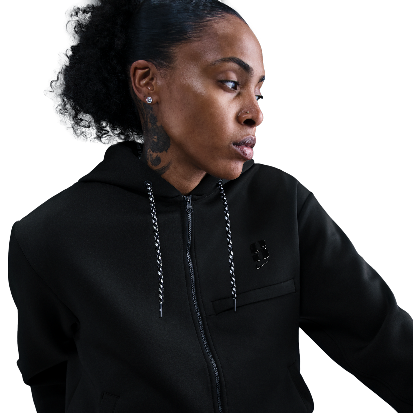 Nike Dri-FIT Sabrina Signature Full-Zip Hoodie - Women's - Black/Black