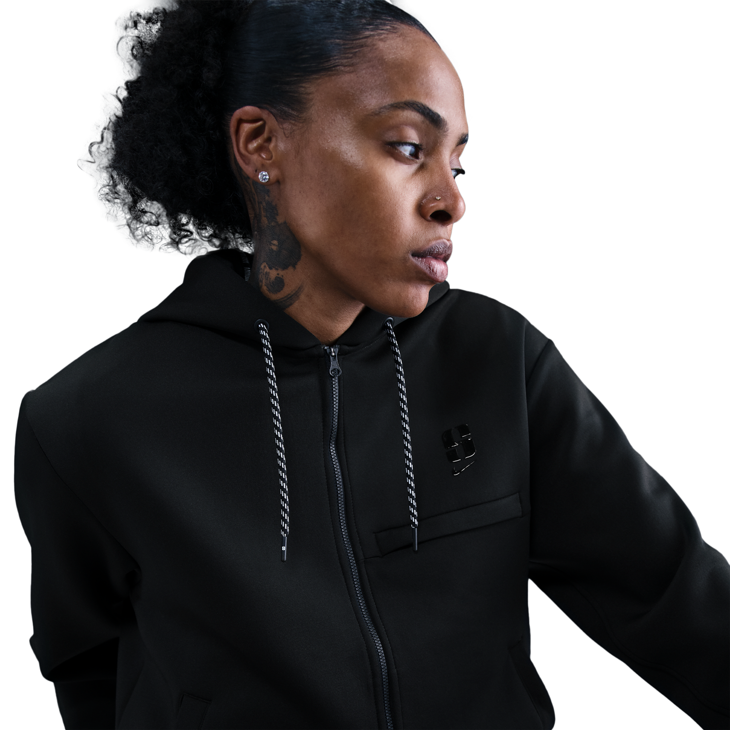 Nike Dri-FIT Sabrina Signature Full-Zip Hoodie - Women's - Black/Black