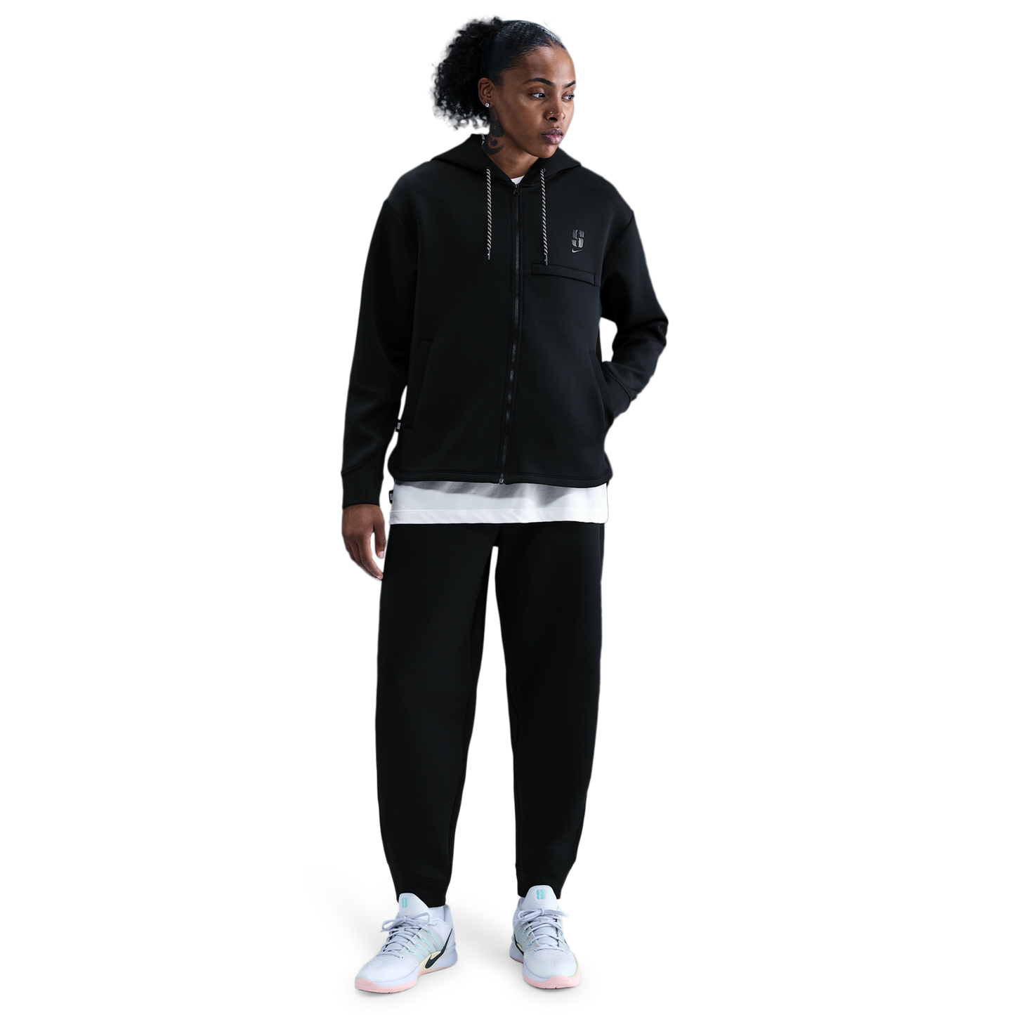 Nike Dri-FIT Sabrina Signature Full-Zip Hoodie - Women's - Black/Black