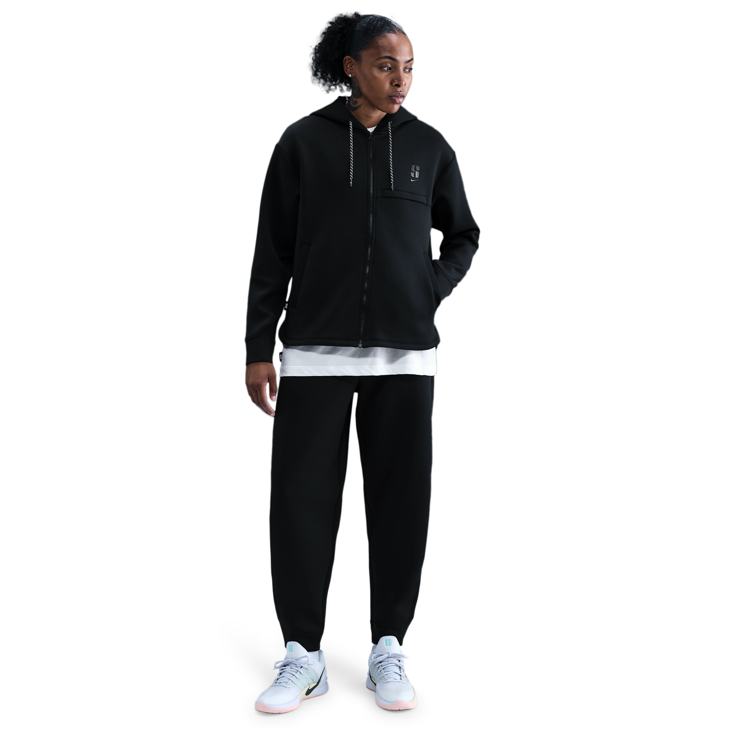 Nike Dri-FIT Sabrina Signature Full-Zip Hoodie - Women's - Black/Black