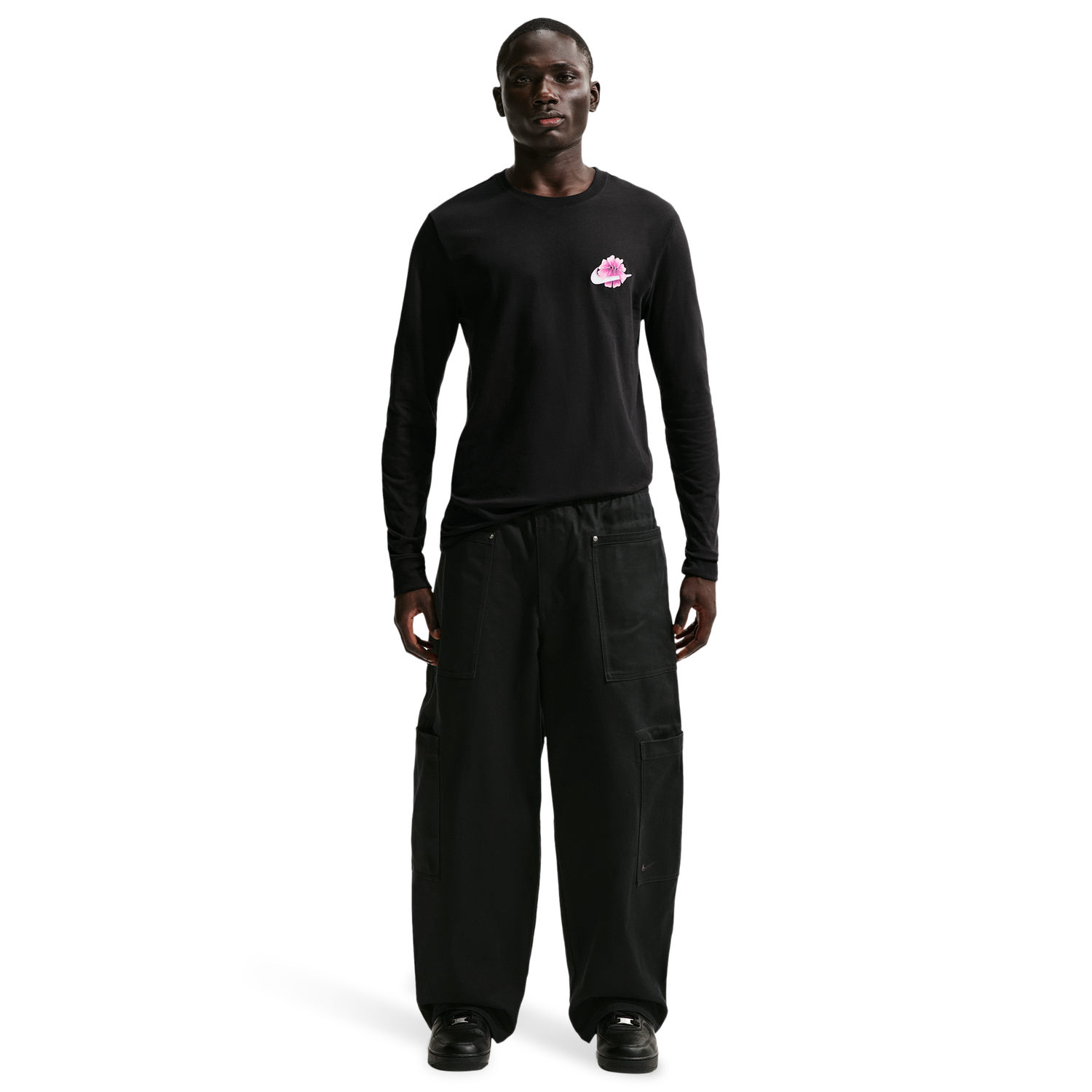 Nike Stained Long Sleeve OC Tee - Men's - Black