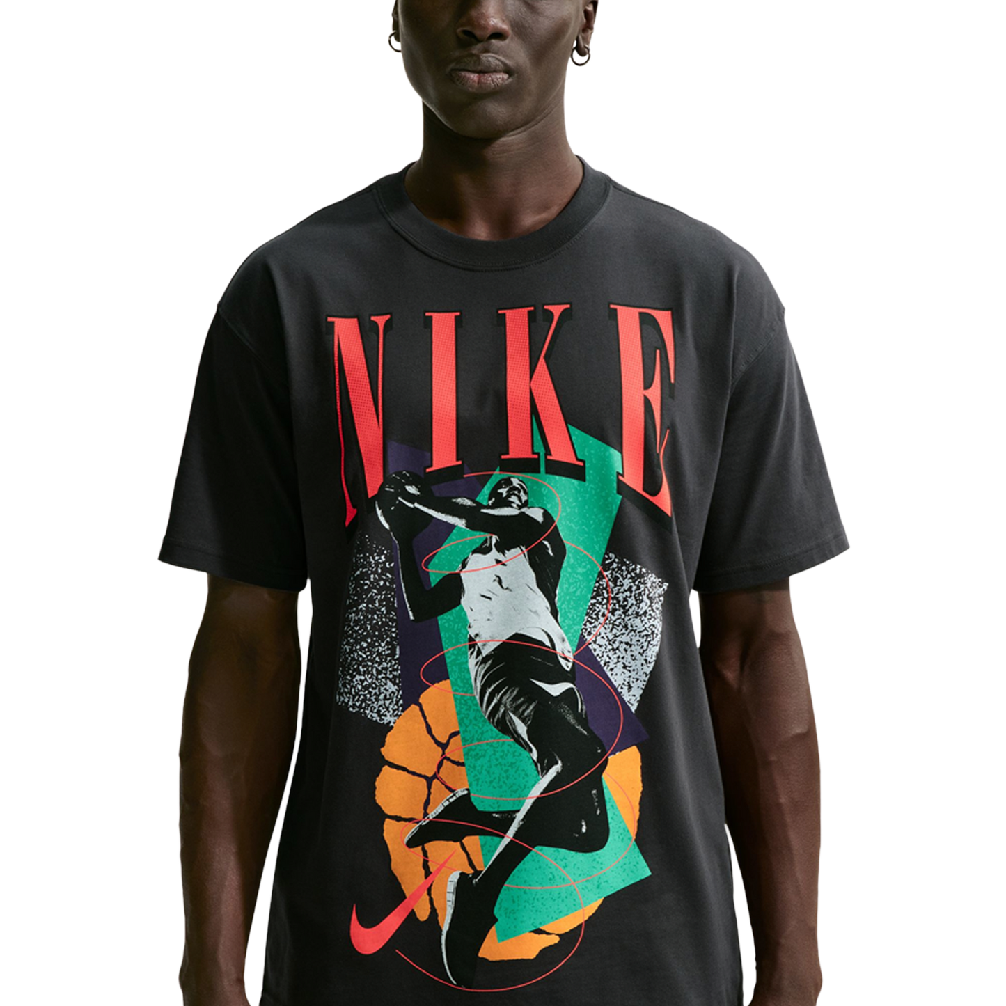 Nike T-Shirt Long Sleeve OC (RETRO BBALL) - Men's - Black